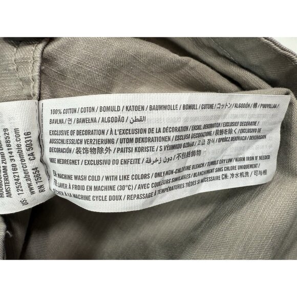 Abercrombie & Fitch Mens Shirt Jacket Sz XL Distressed Khaki Canvas Vtg Shacket - Picture 7 of 9